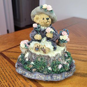 Boyds Bears Resin #2796SF Mrs.Tuttle "Stop & Smell The Roses" Music Box